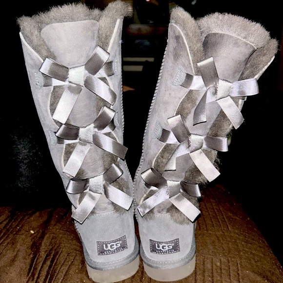 UGG Bailey Bow Suede Tall Water-Resistant Boots - Picture 3 of 5